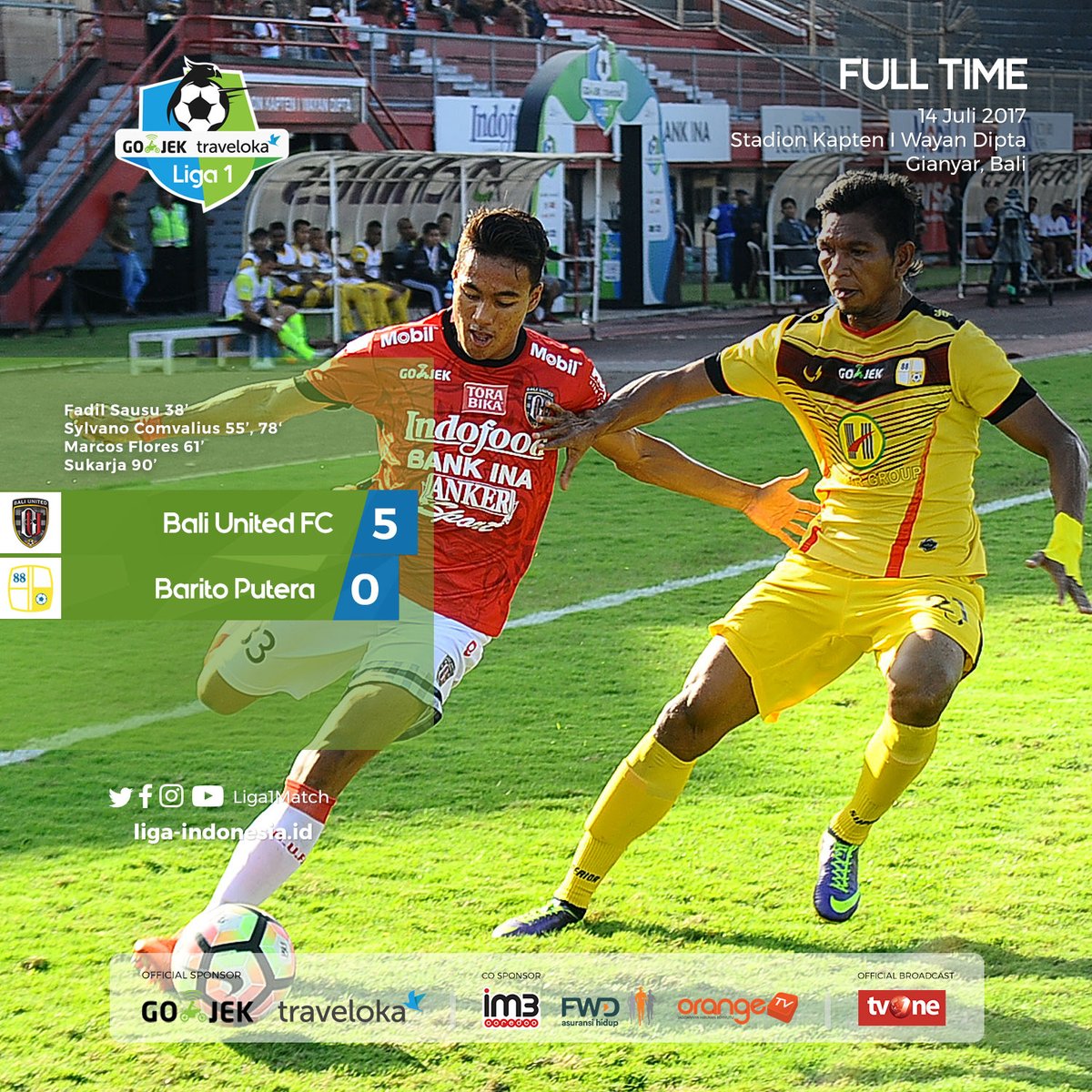 Hasil Liga 1 Bali United vs Barito Putera skor akhir 5-0 ...